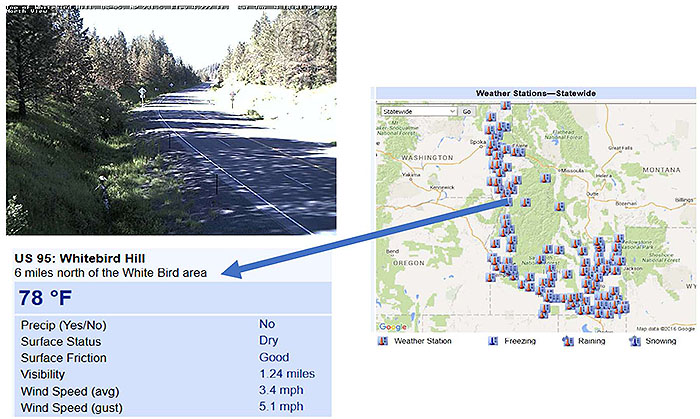 IDAHO DOT deployments of Weather Stations. Please see the Extended Text Description below.