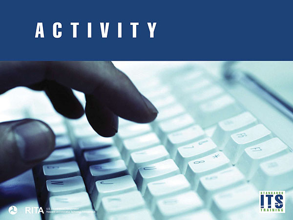 Activity. A placeholder graphic with an image of hand over a computer keyboard to show that an activity is taking place.