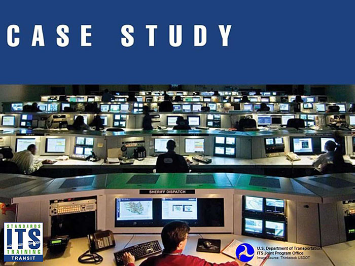 This slide contains a graphic with the word "Case Study" in large letters. A placeholder graphic of a traffic control center indicating that a real-world case study follows.