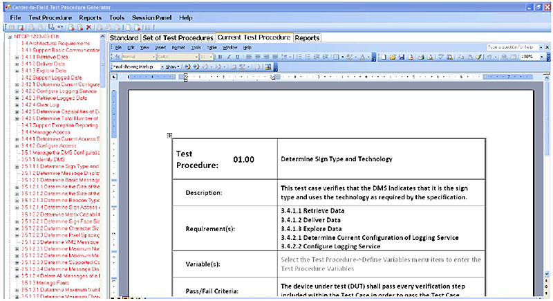 Test Procedure 01.00. Please see the Extended Text Description below.