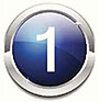 1. A graphic image of the number 1 in a chrome and blue circle.