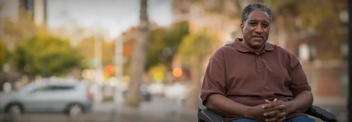 A man in a wheelchair