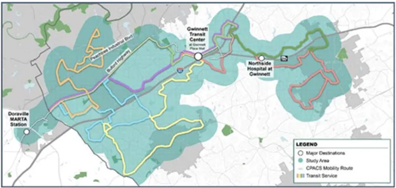 Image of a map of ST-CTN Study Area in Gwinnettt County