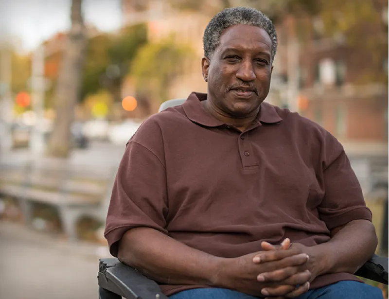 A man in a wheelchair