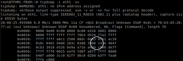 This screenshot demonstrates the output to test basic safety message (BSM) transmission. The transmission hexadecimal ID 0014 is circled on the screenshot.
