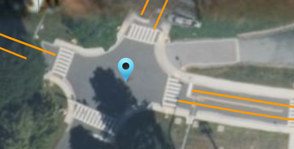 This screenshot shows ingress and egress lanes marked on a map in the Intersection Situation Data (ISD) Message Creation Tool.