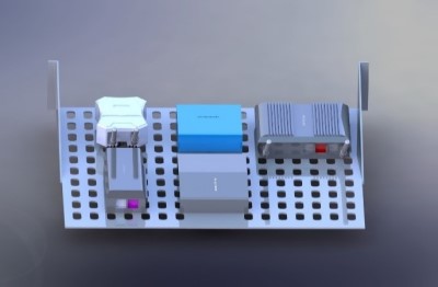 This illustration shows the rear view of the component shelf.