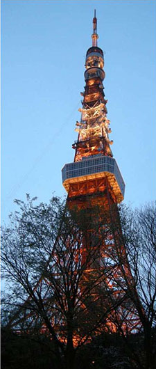 This is a photograph of a signal tower illuminated at dusk. Photo courtesy of Carol Schweiger, TranSystems Corporation.