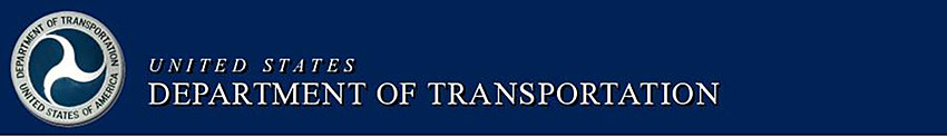 Title Slide graphic with United States Department of Transportation logo on blue background