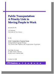 cover to a report titled, Public Transportation: A Priority Link in Moving People to Work