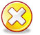 A small graphical red and yellow X representing incorrect.