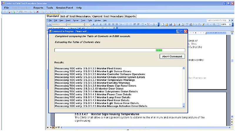 Extracting the Table of Contents data. Please see the Extended Text Description below.